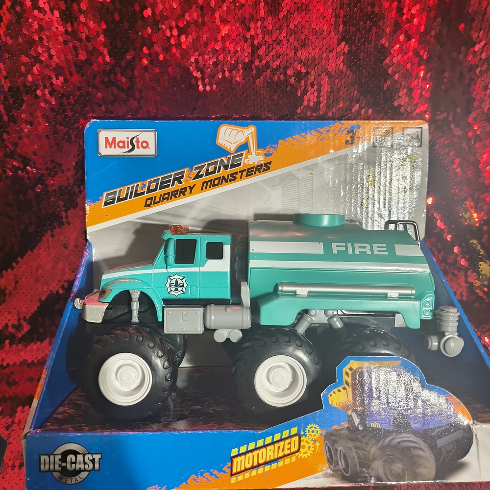Builder Zone Fire Truck Toy - Teal and White